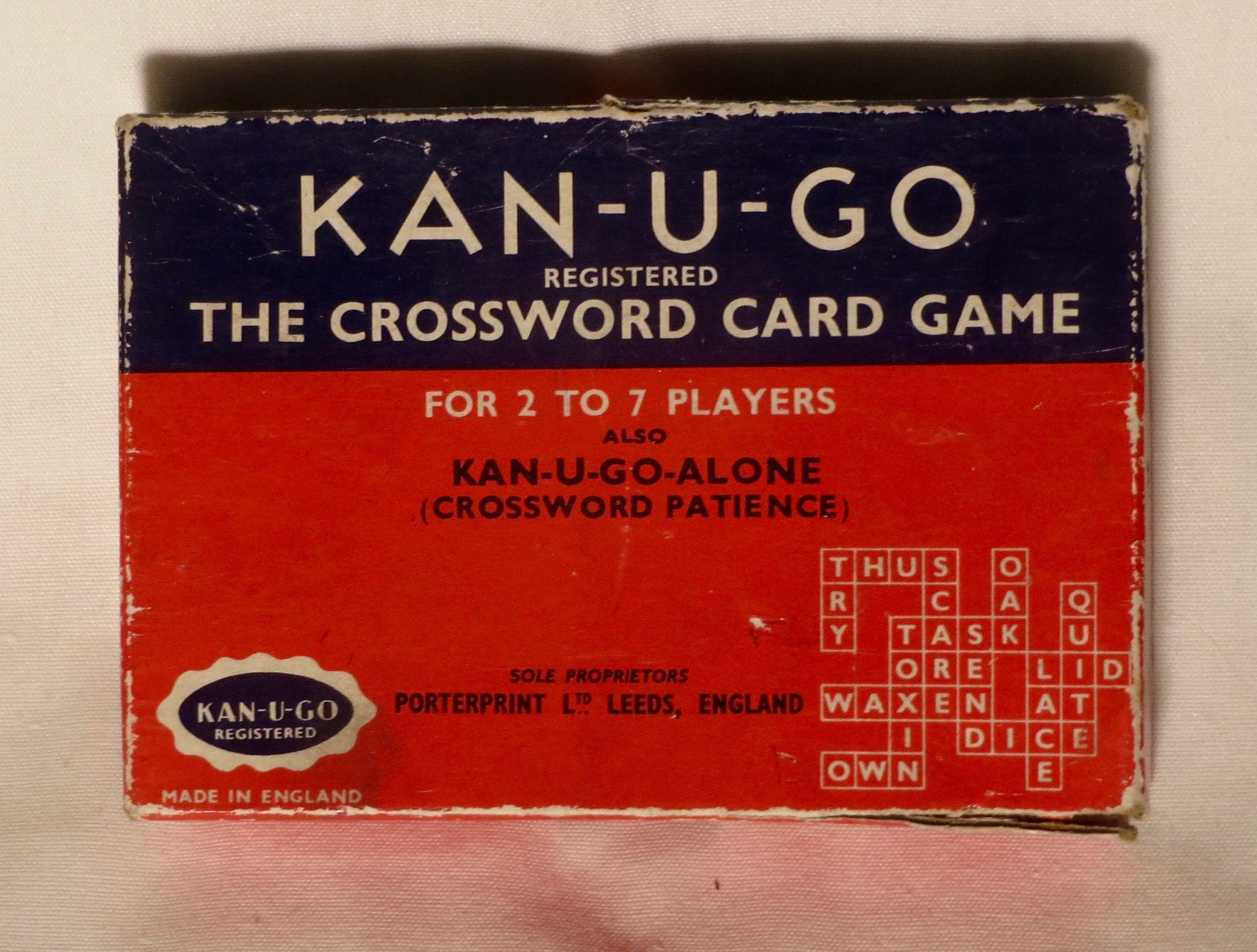 Kan U Go Vintage Crossword Card Game Vees Cave