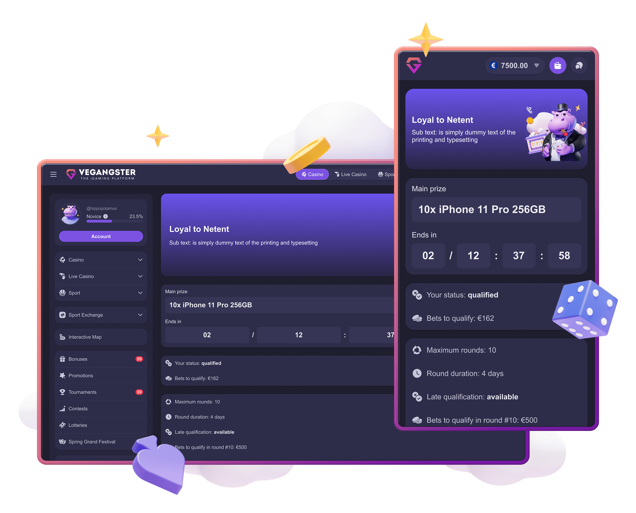Promotional Tools - contest races - Vegangster