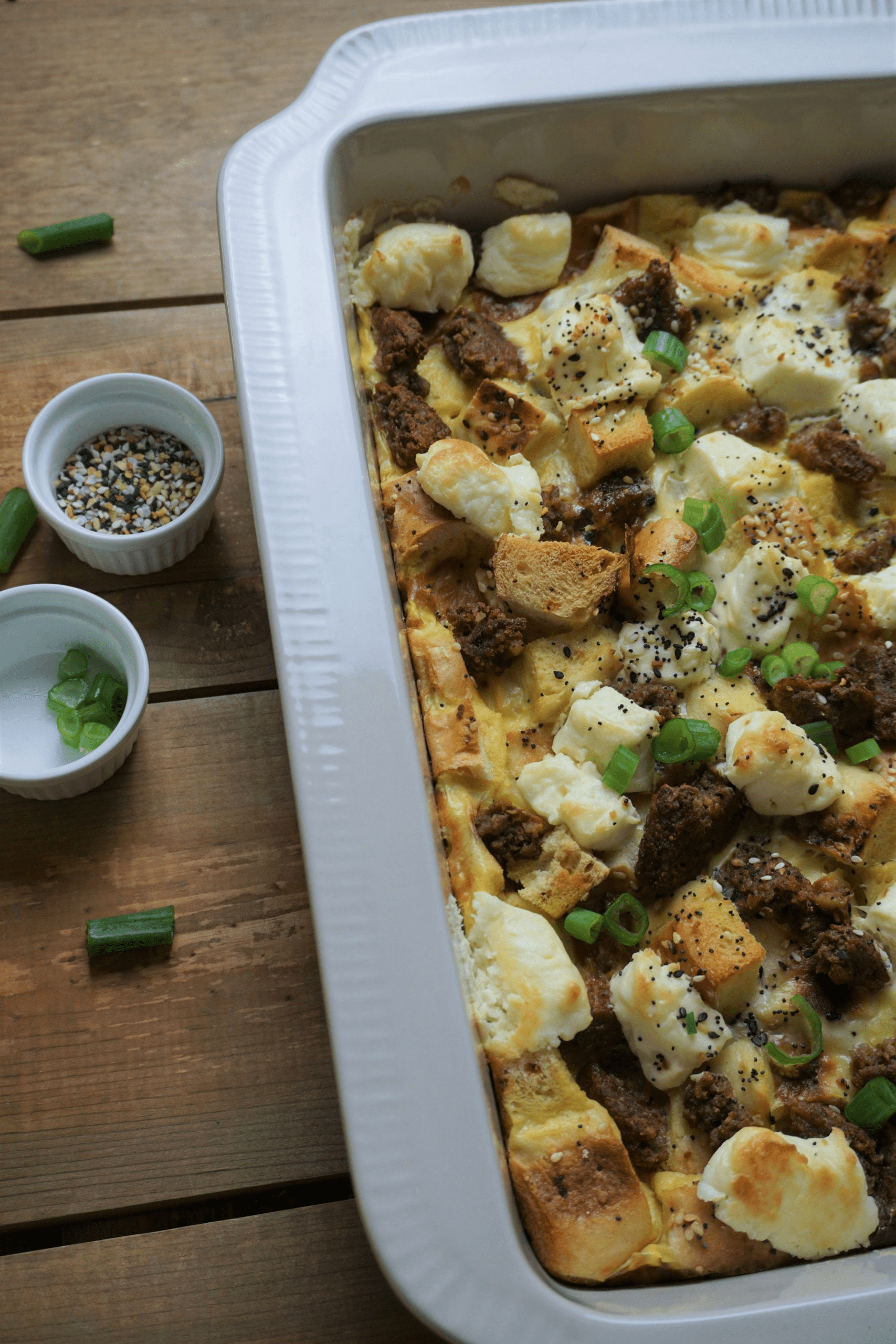 everything bagel vegetarian breakfast casserole