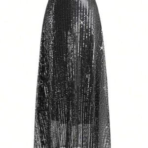 SHEIN Glitter Mesh Skirt