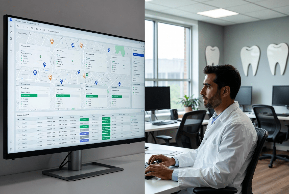 Doctor analyzing performance dashboard