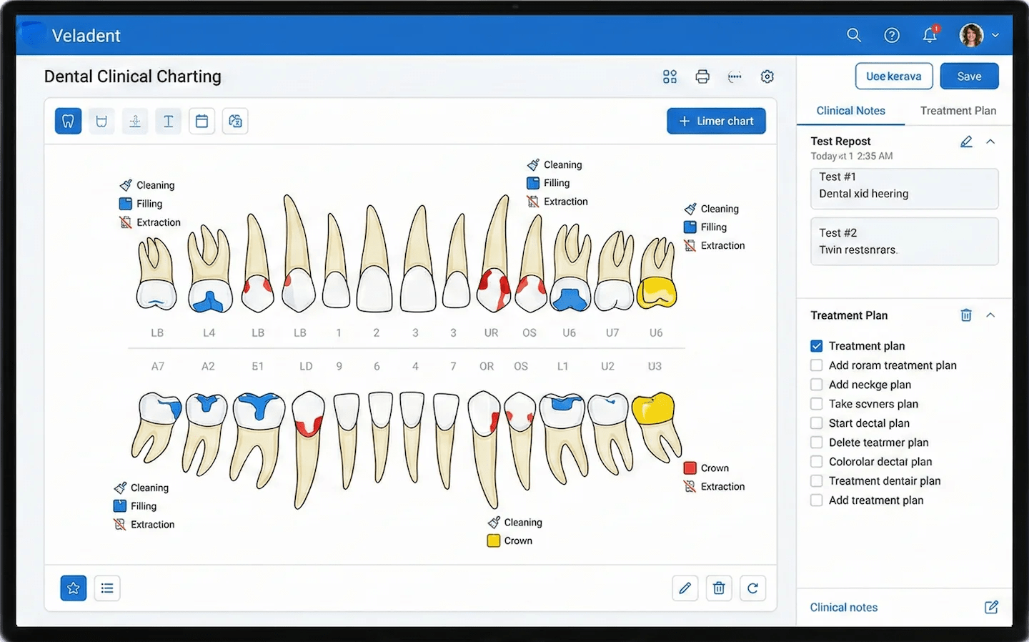 Full dental chart visualization