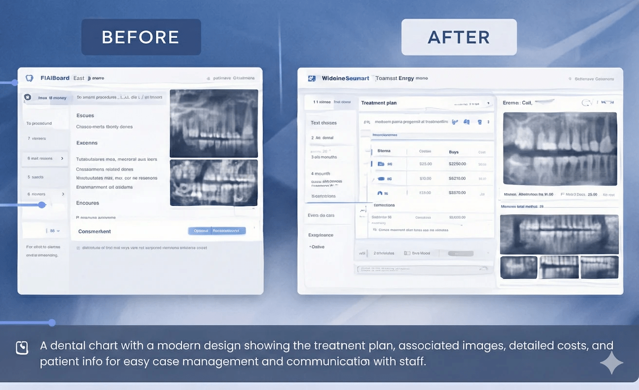 Before and after dental comparison