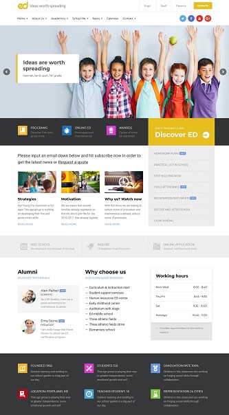 Contoh Template Web Sekolah Bagus Tema Academy Jasa Pembuatan Website Bikin Web Murah Profile Toko Online Sekolah Berita
