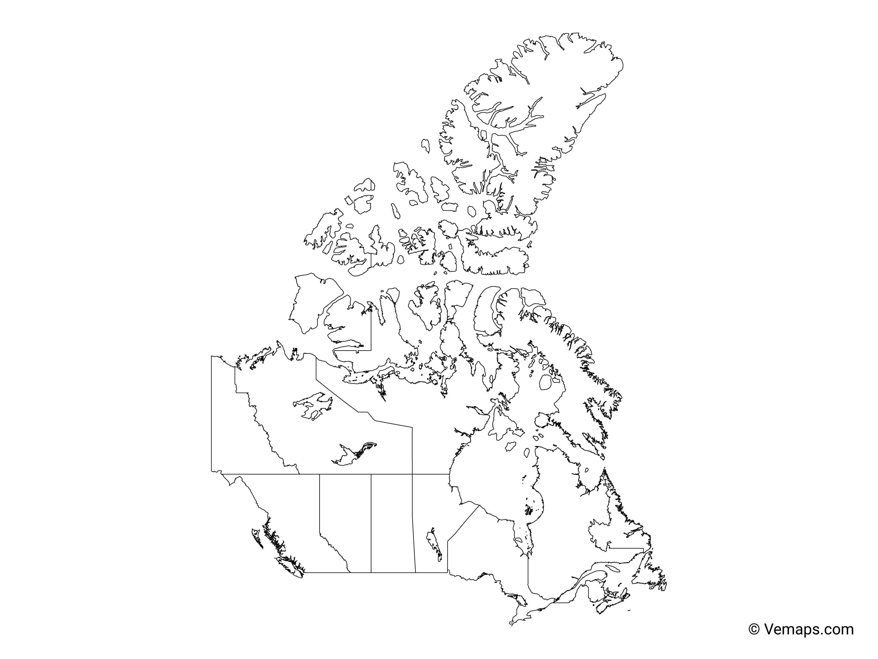 Outline Map Of Canada With Provinces And Territories Free Vector Maps Outline Map Of Canada With Provinces And Territories Free Vector Maps