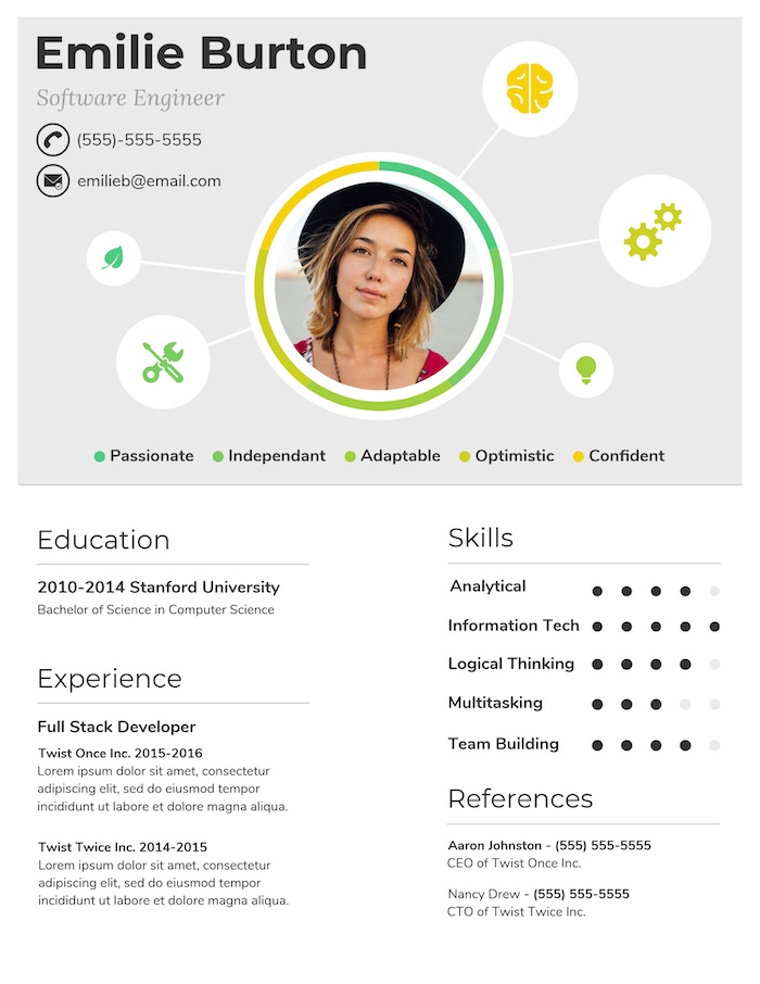 Design Skills For Resume : Infographic Resume Template Venngage - They work with clients and other design professionals to understand how the interior space will be used and.