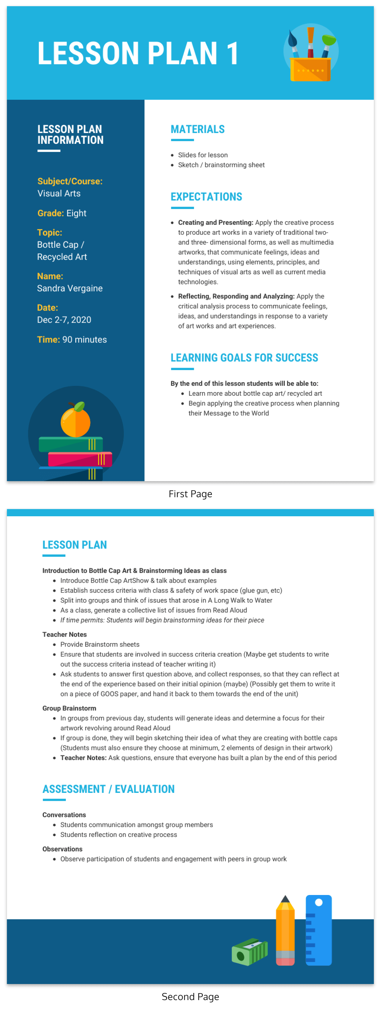 Online course design examples and templates