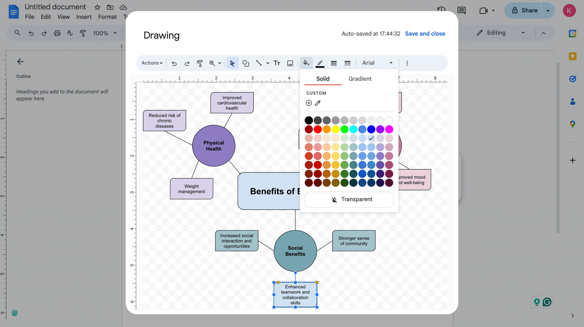 How To Create A Mind Map In Google Docs 2026 Venngage Screenshot 9 How To Personalize Shape Styles 2048x1149 