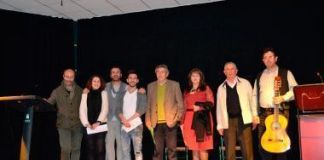 Homenaje a las letras De izquierda a derecha: Teodoro Gracia Jiménez, Irene Figueredo Cerro, José Luis Vega Broncano, Pedro Manuel Fernández Carmona, Juan Manuel Del Pozo Jiménez, Francisca Quintana Vega, Bartolomé Cerro Castillo y Juan Miguel Crespo.