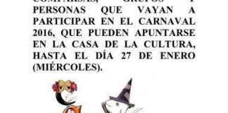 Inscripciones para el Carnaval 2016 de Guadiana