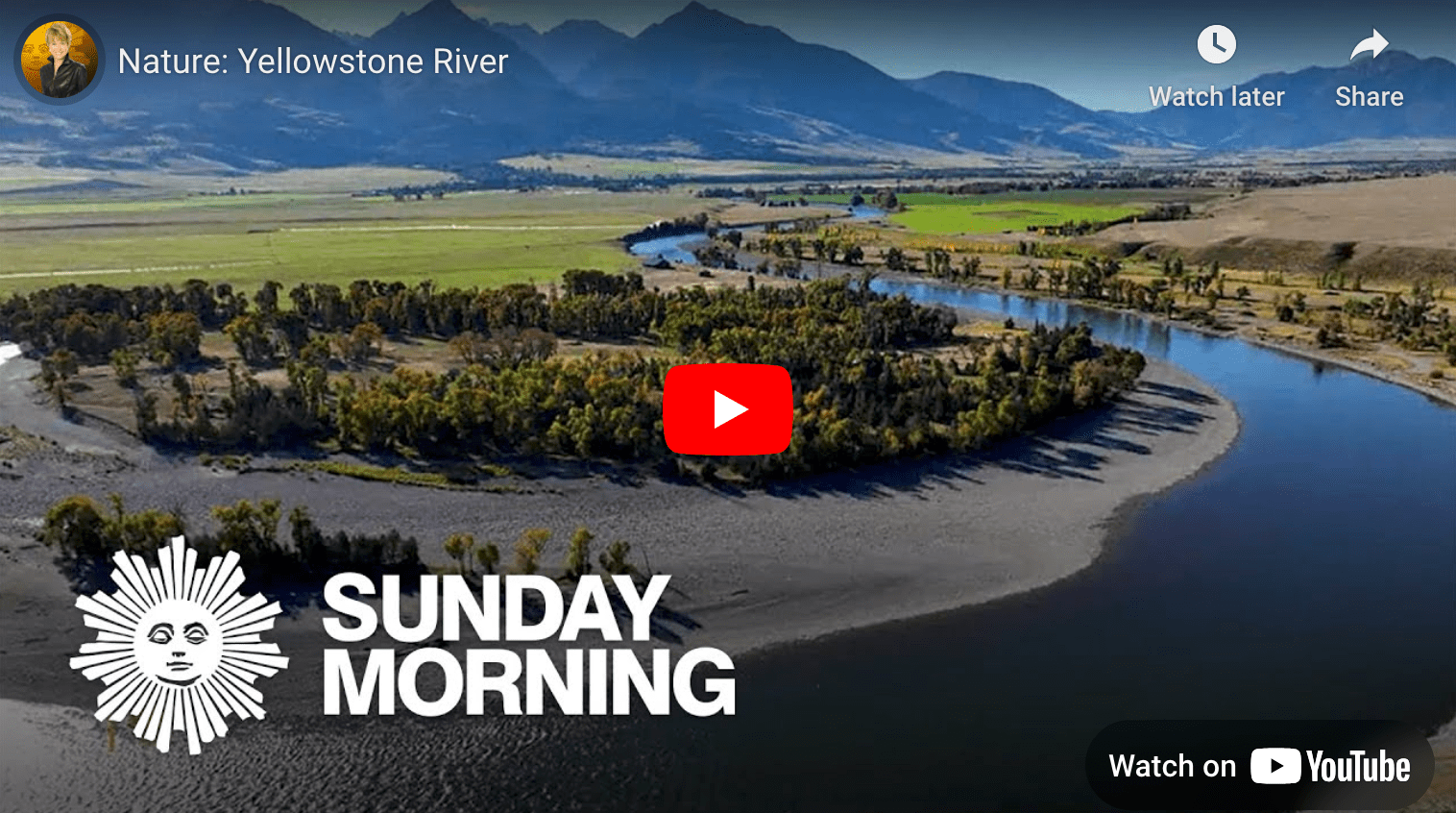video cover image of an aerial photo of the Yellowstone River