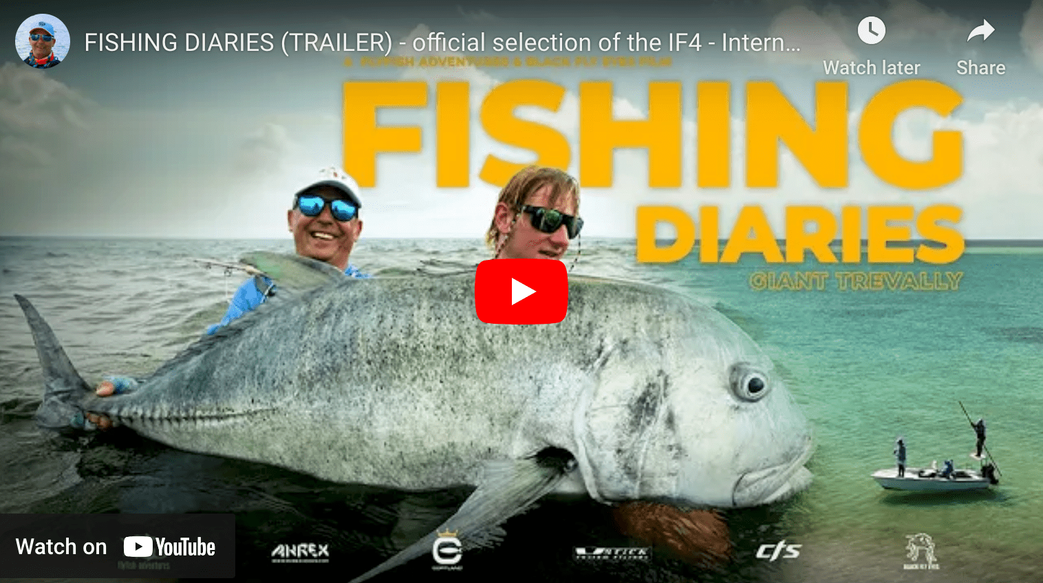 video cover image of two anglers holding a giant trevally