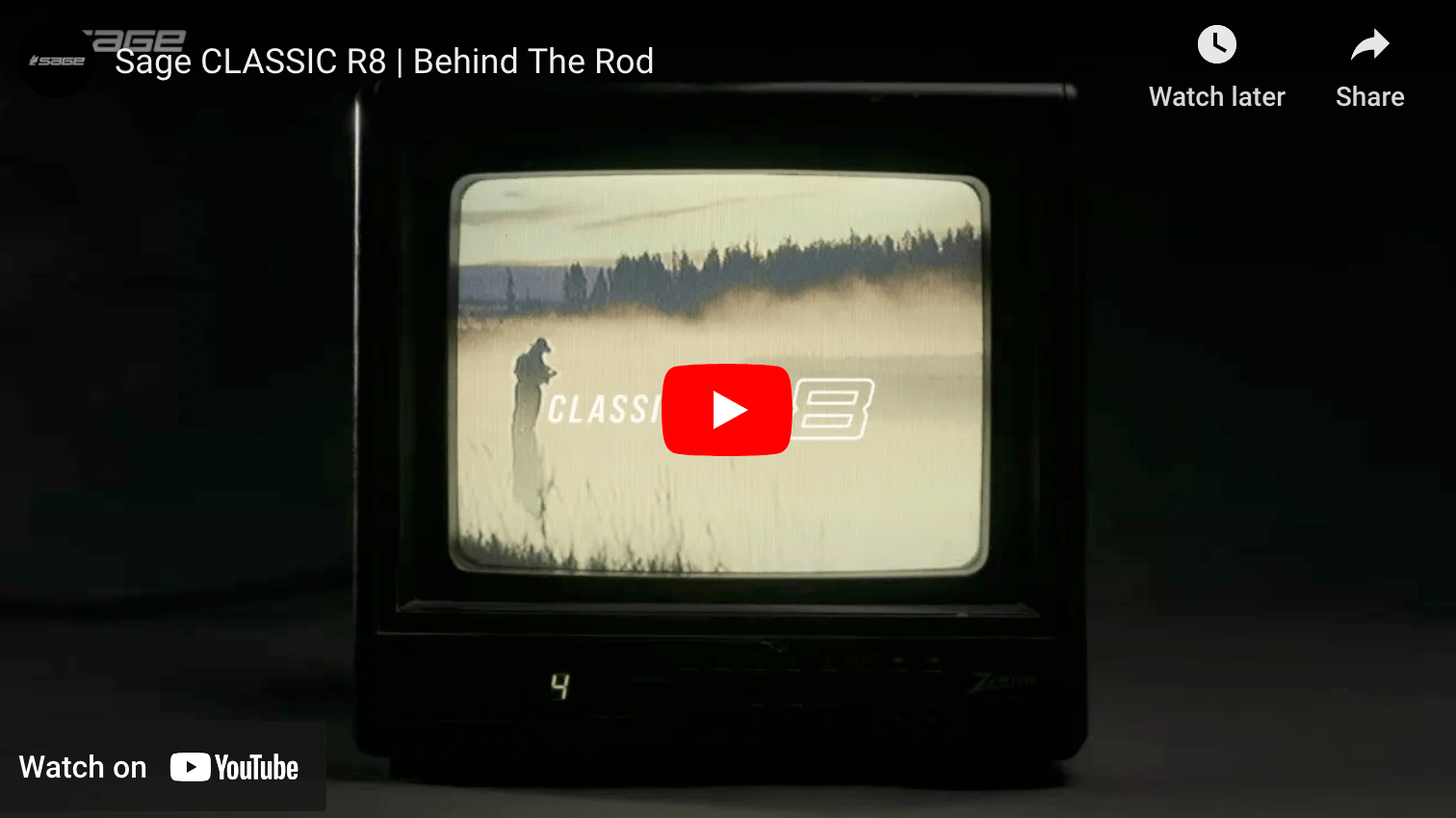 video cover image of a television on with an image of someone standing in a river fishing
