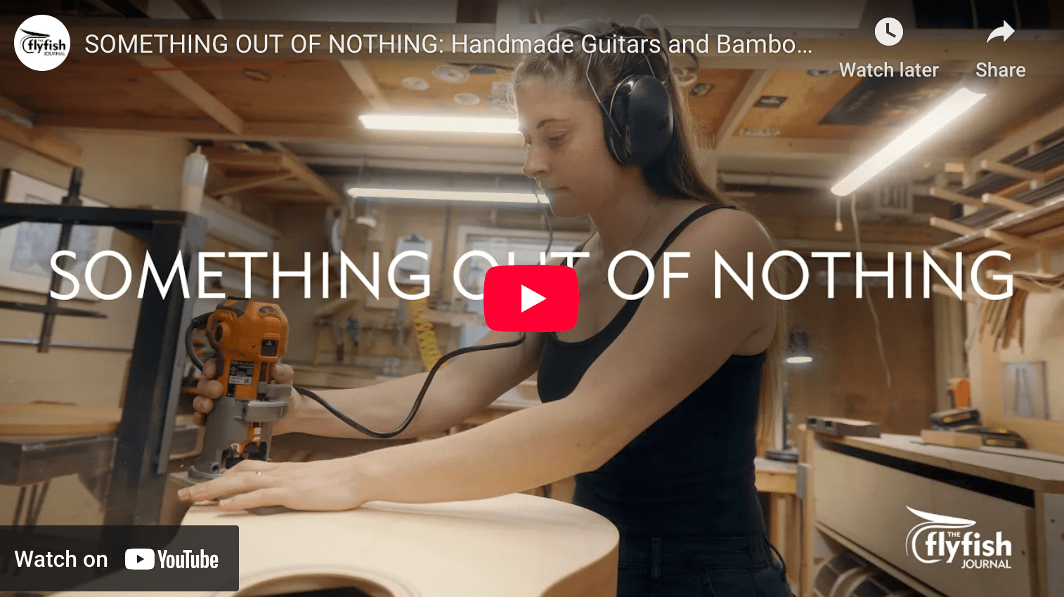 video cover image of a woman building a guitar
