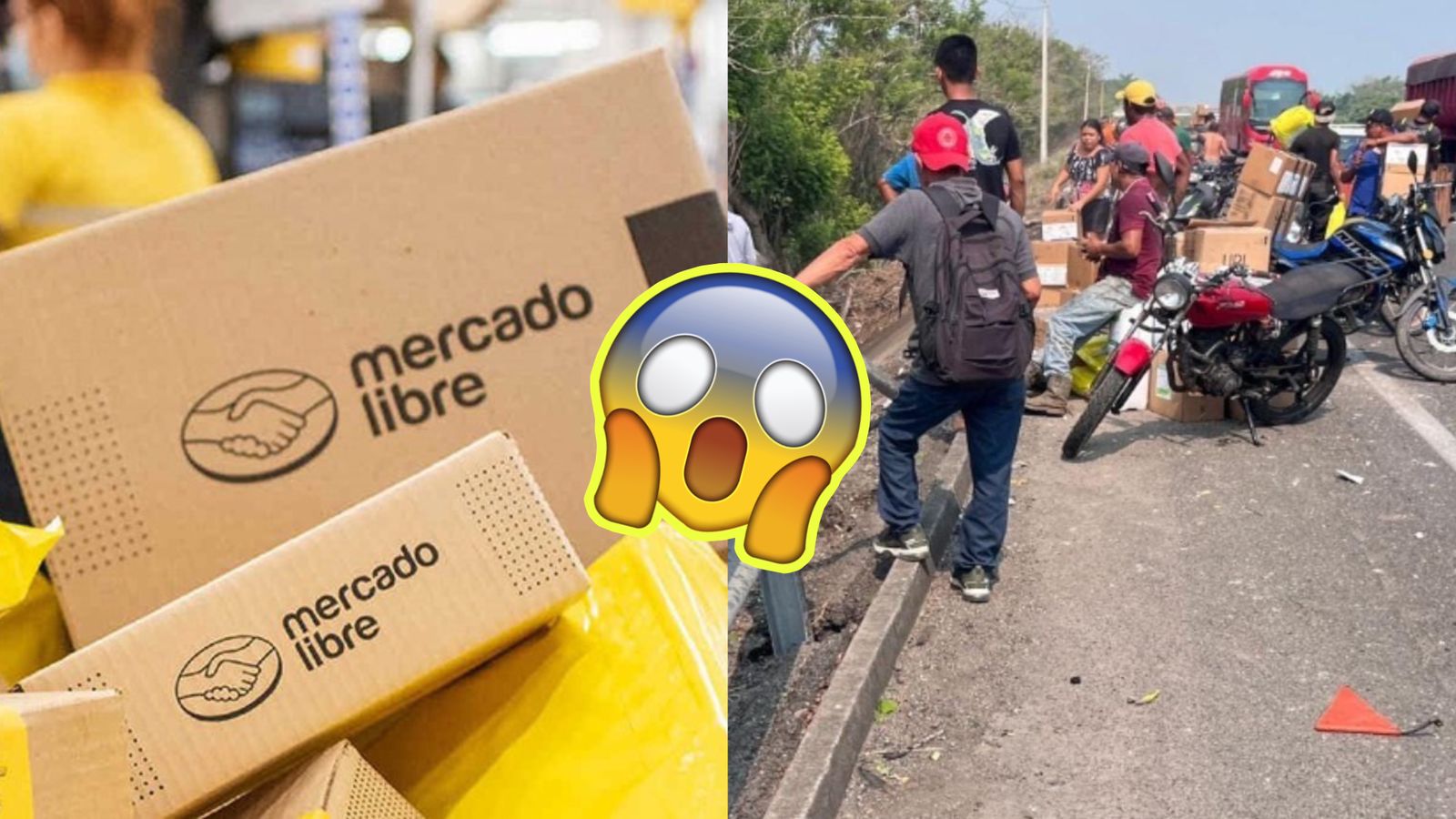 Saquean camión de Mercado Libre en carretera de Coatzacoalcos