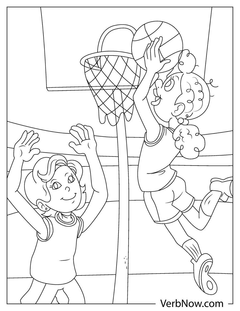Free basketball coloring pages & book for download (printable pdf