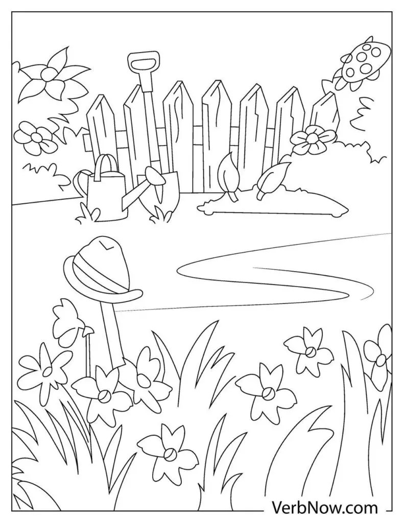 free garden coloring pages book for download printable pdf verbnow