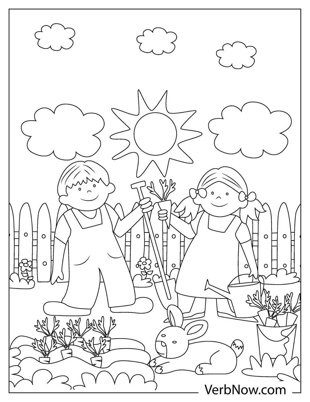 Free garden coloring pages for download (printable pdf)