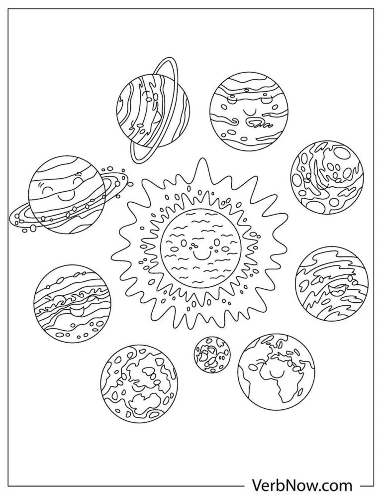 Free solar system coloring pages for download (printable pdf)