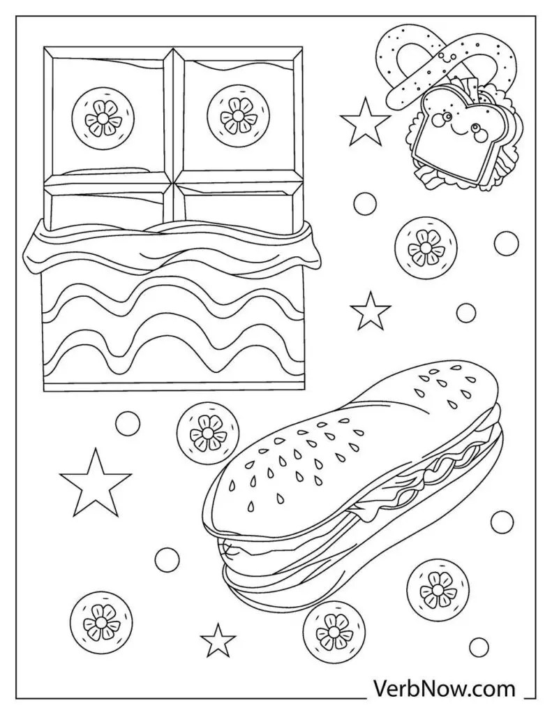 free cute food coloring pages book for download printable pdf verbnow