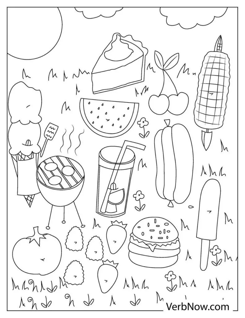 free cute food coloring pages book for download printable pdf verbnow