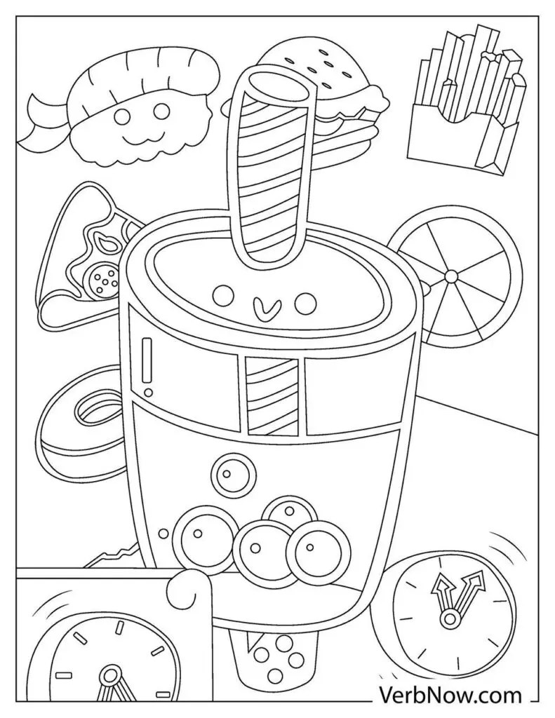 free cute food coloring pages book for download printable pdf verbnow