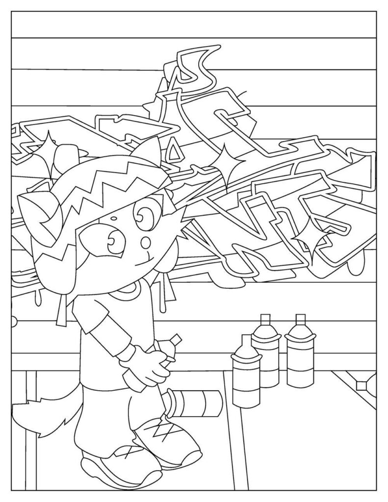 free graffiti coloring pages book for download printable pdf verbnow