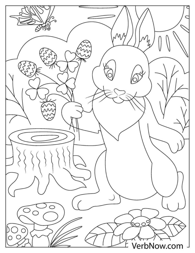 free rabbit coloring pages book for download printable pdf verbnow