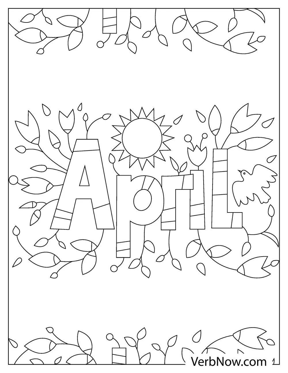 Free april coloring pages for download (printable pdf)
