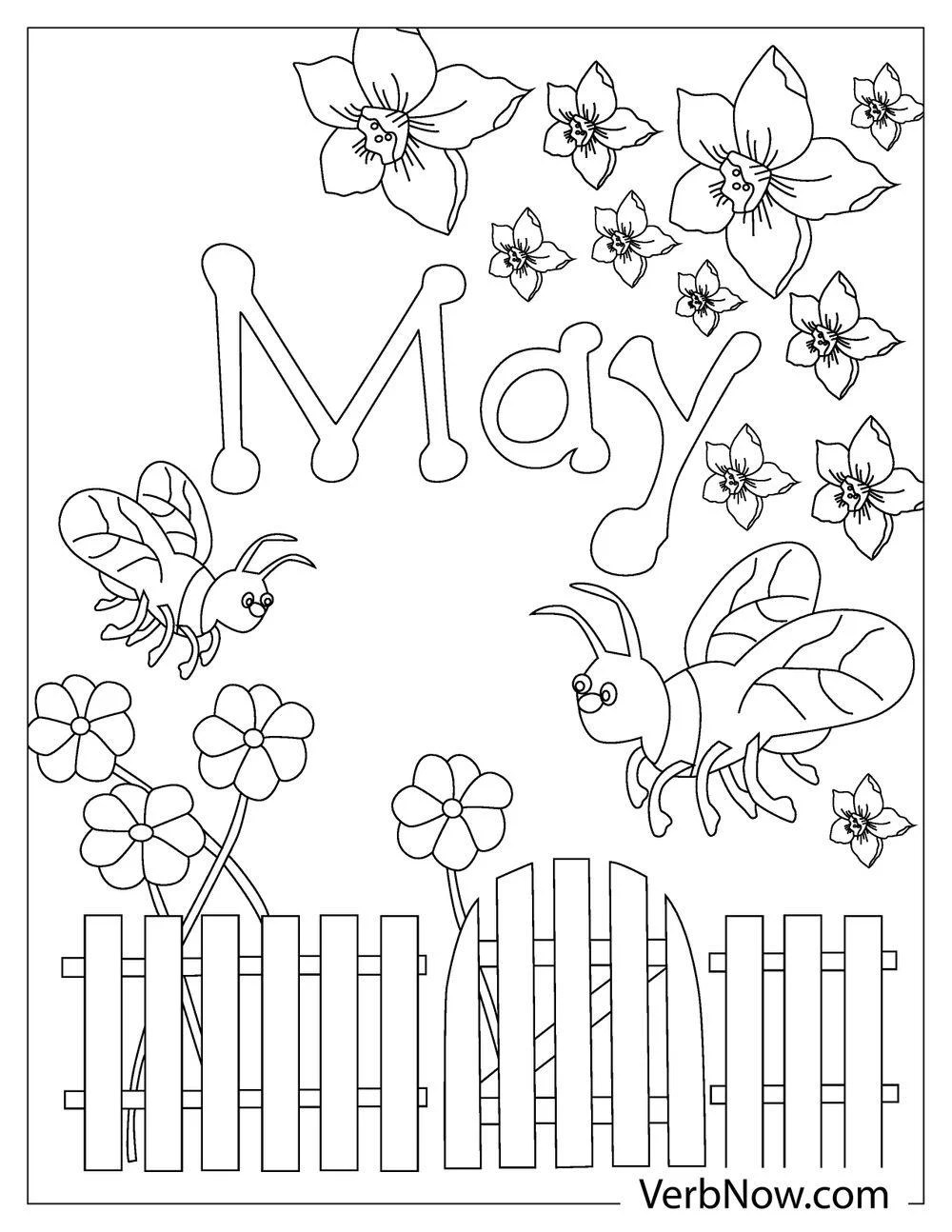 Free may coloring pages for download (printable pdf)