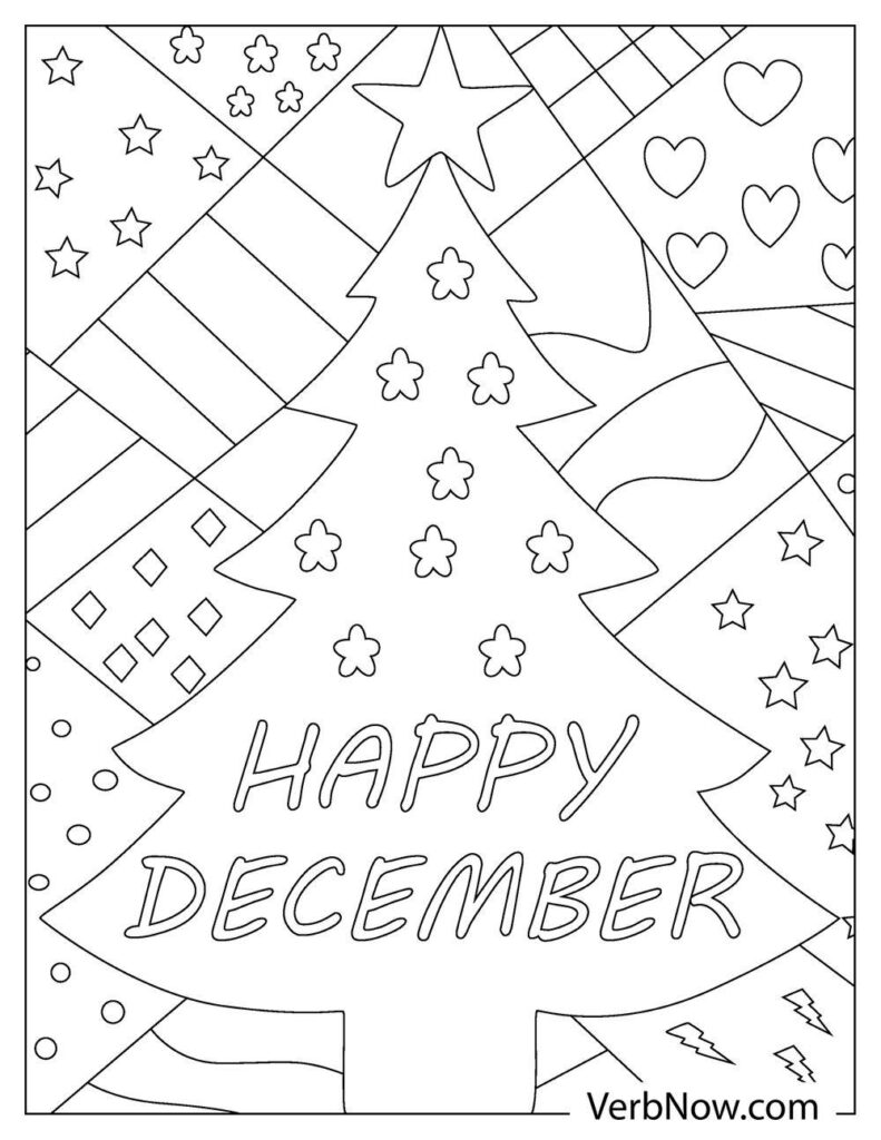 Free december coloring pages for download (printable pdf)