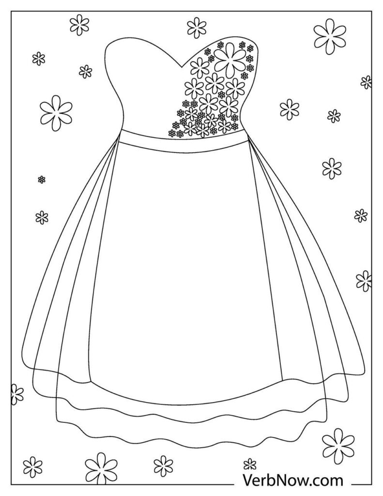 free dresses coloring pages book for download printable pdf verbnow