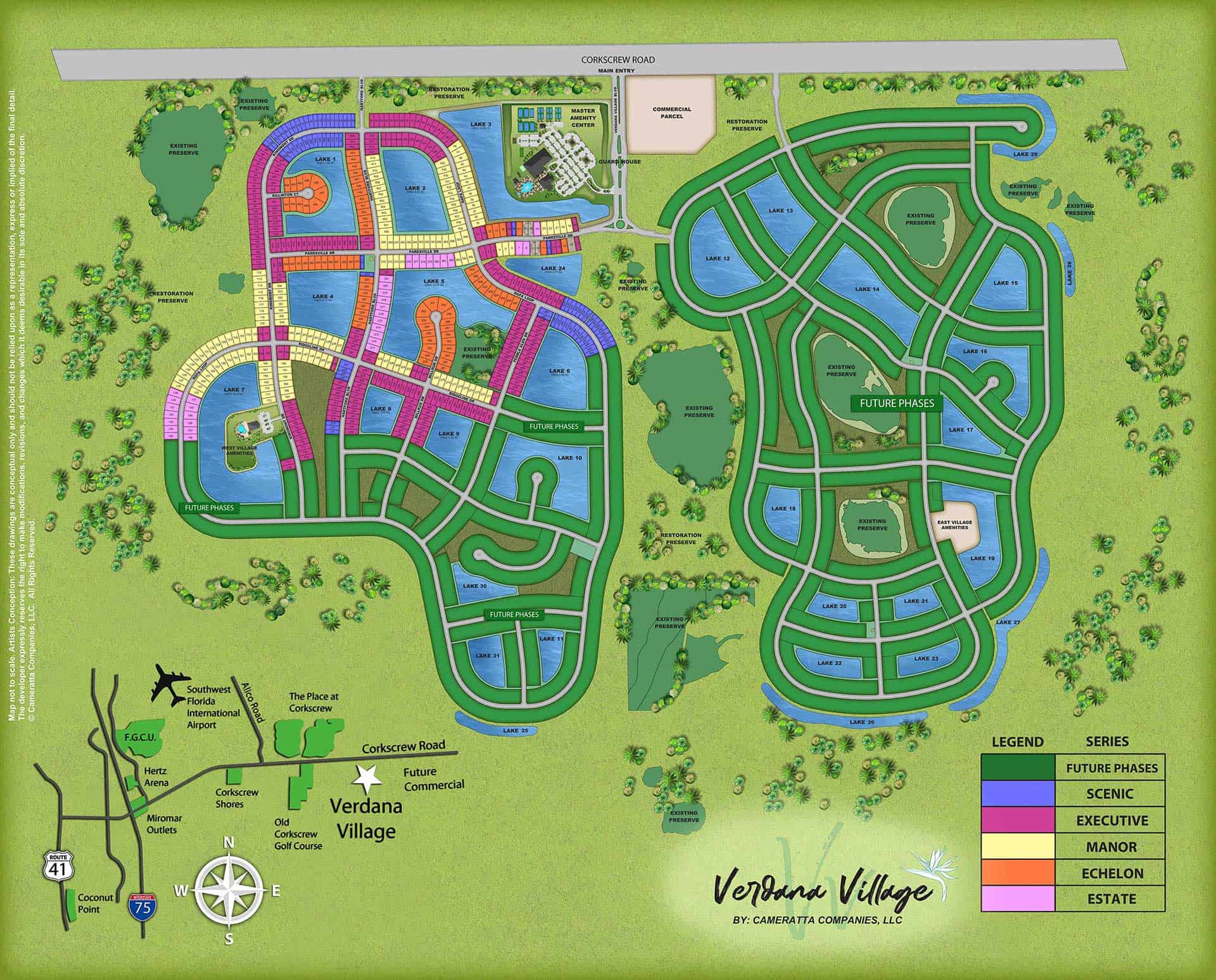 Verdana Village Photos Corkscrew Estero Lennar Pulte Homes Verdana Village Community Site Map 