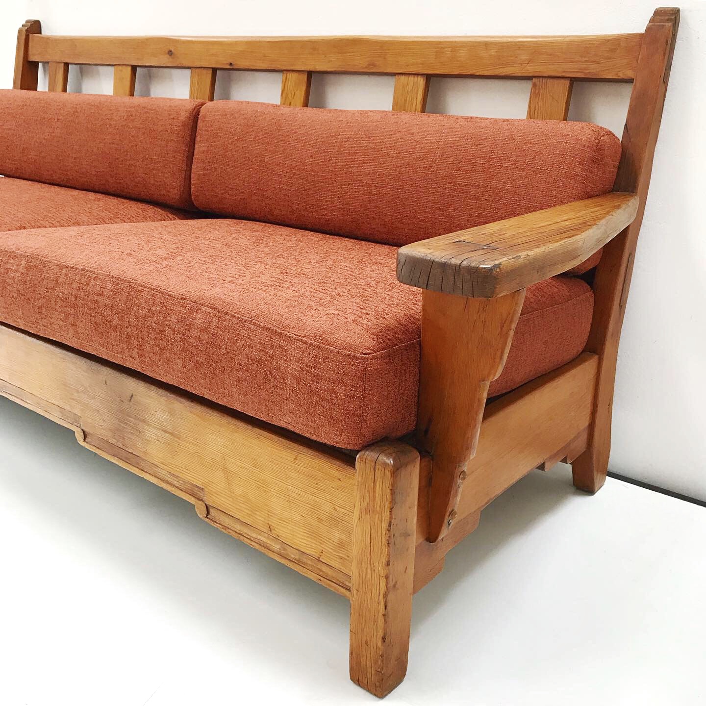 Old wood frame has been tightened and cleaned.