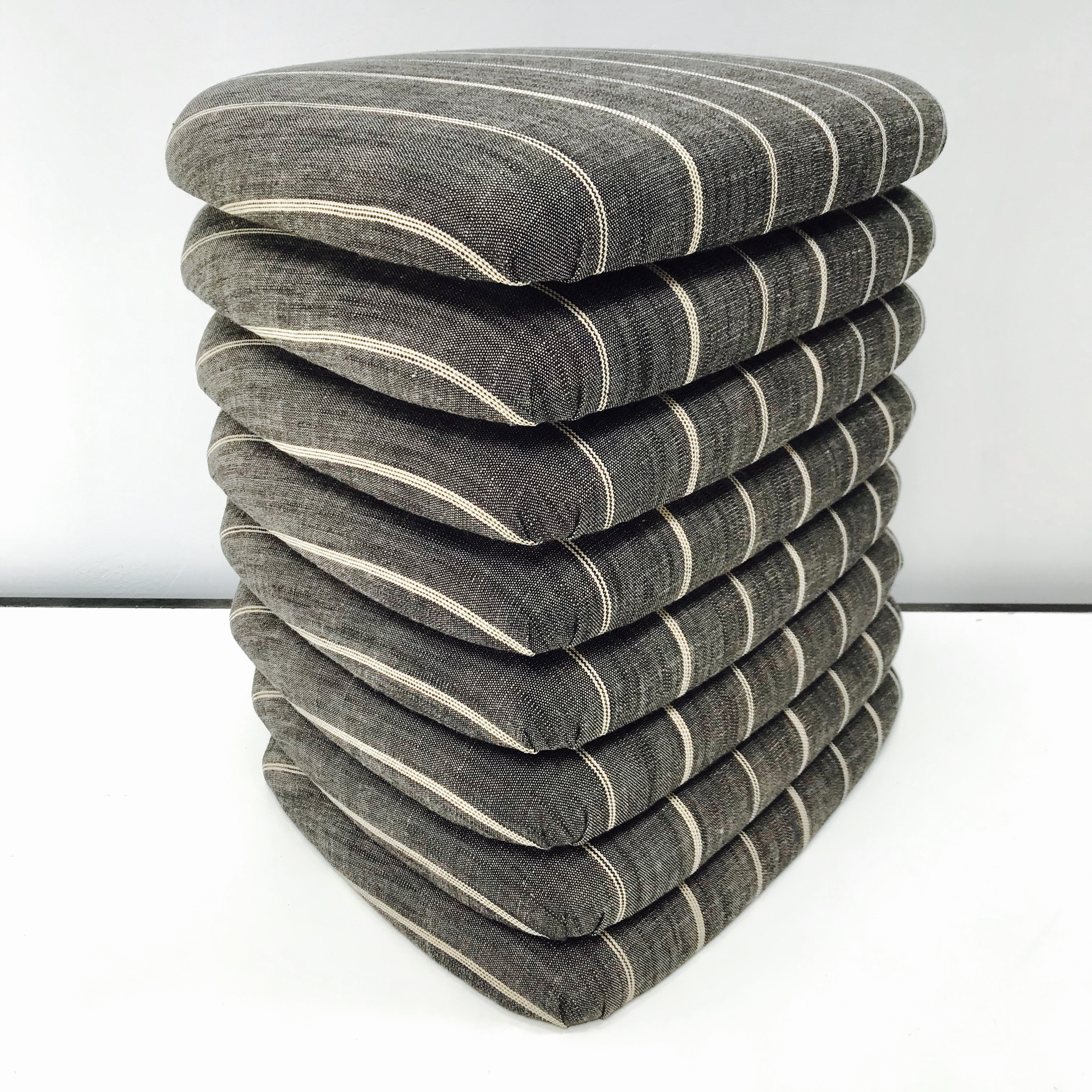 A set of 8 dining chairs get the pinstripe treatment!