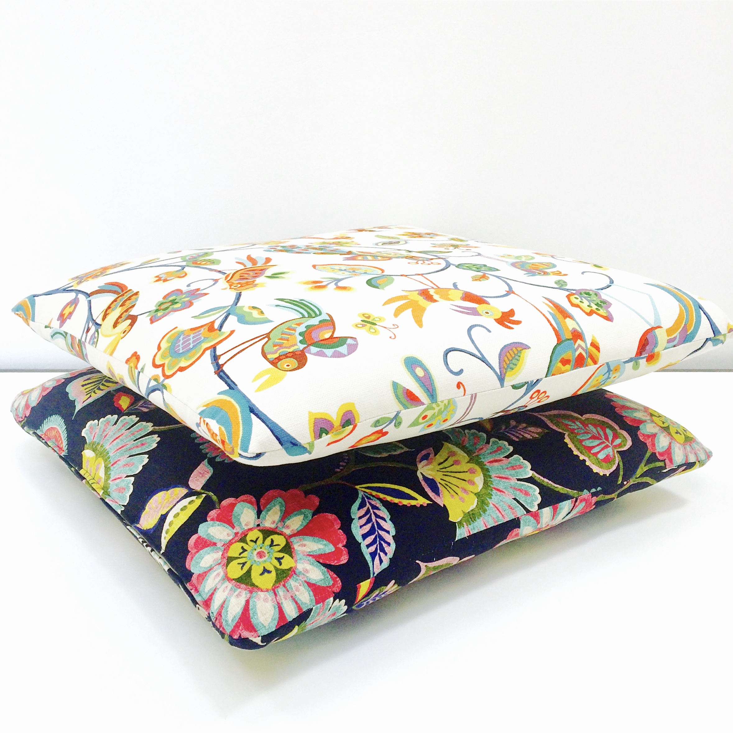 These large floor cushions are made extra durable with the use of foam inserts.