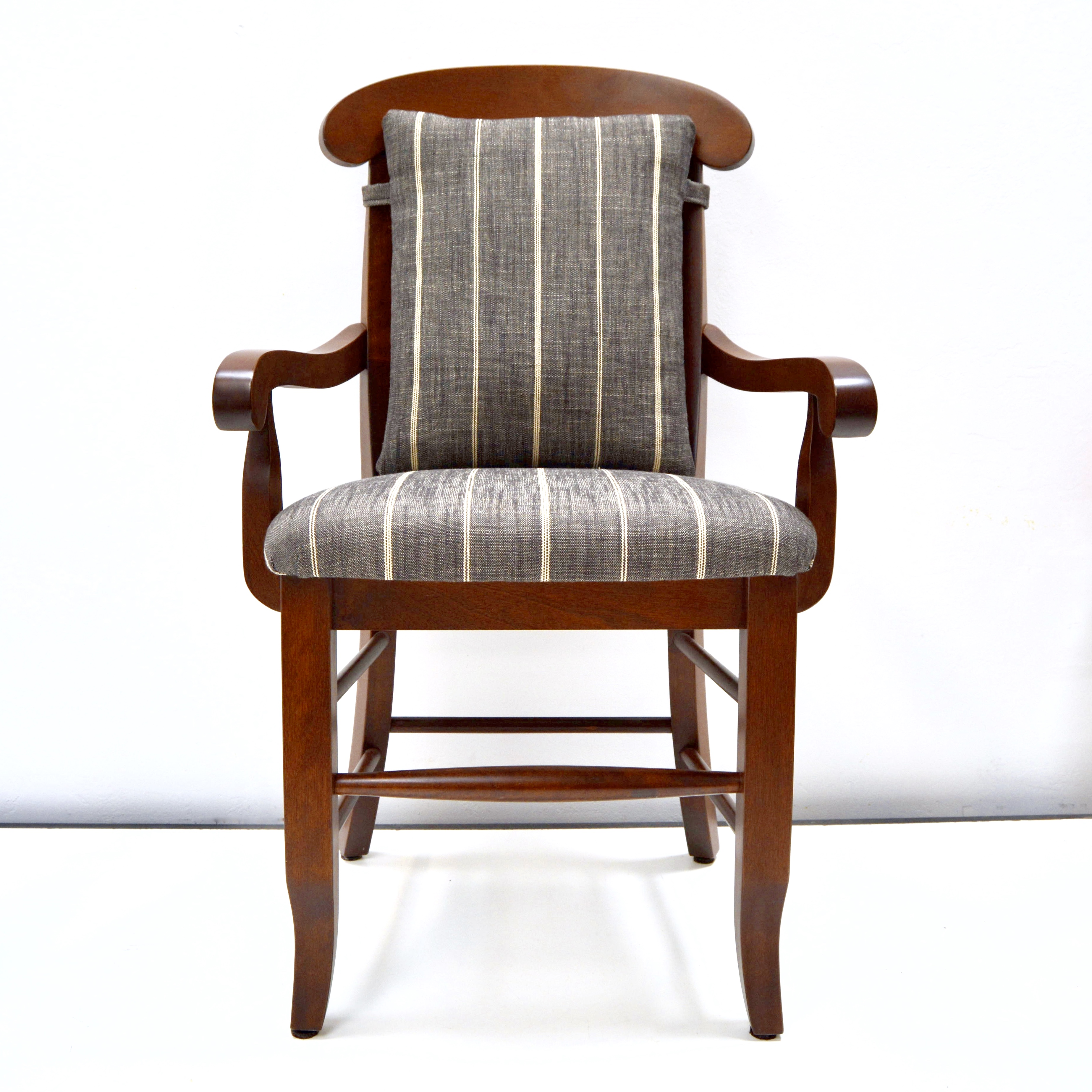 Custom back cushions blend right in with the design.