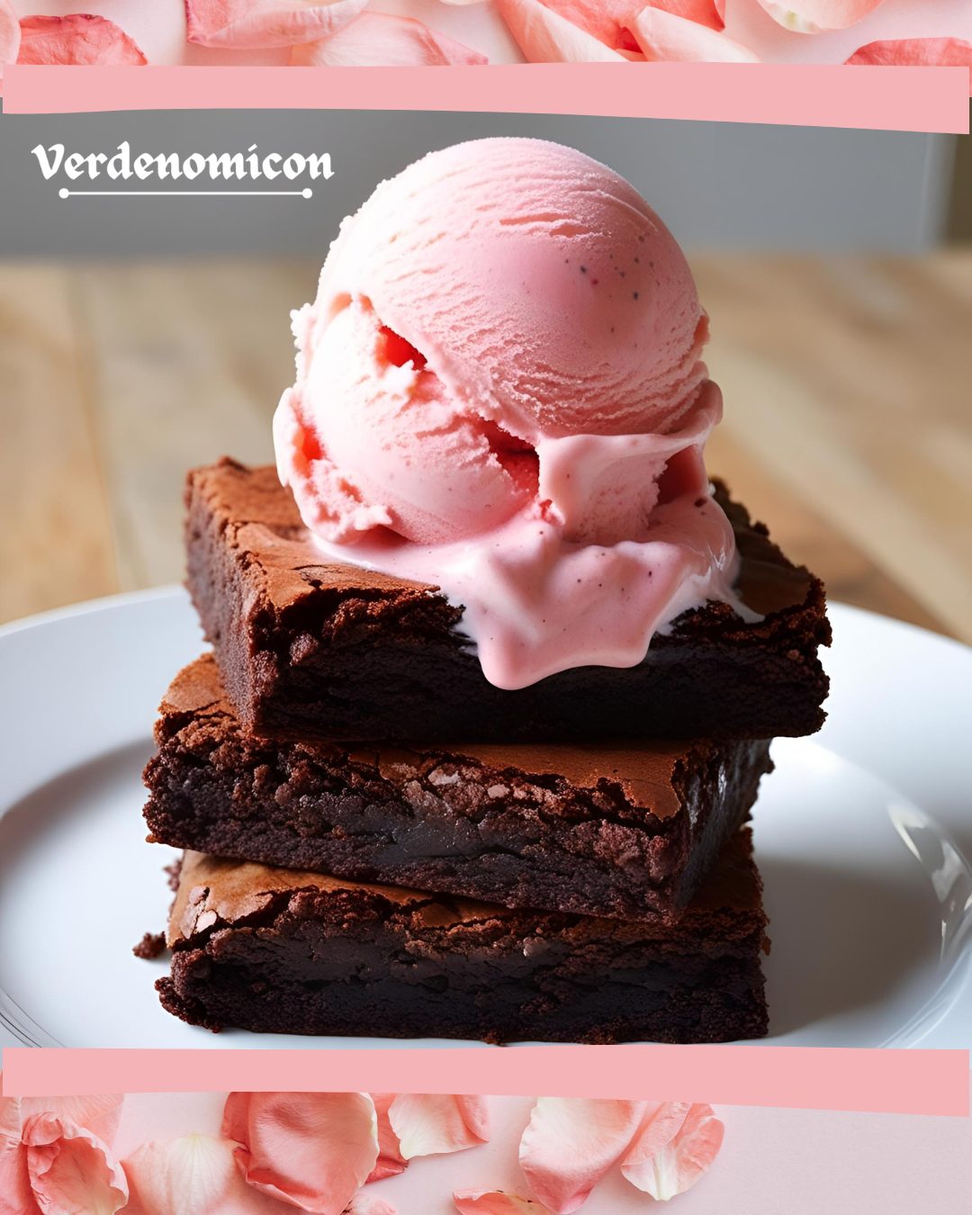 trozos de brownies con cubierta de helado