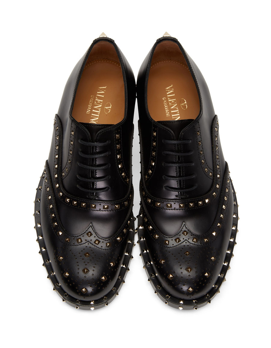 VALENTINO Black Rockstud Brogues · VERGLE