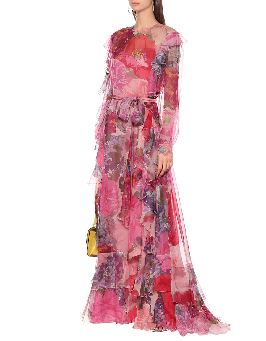 VALENTINO Floral silk-chiffon gown · VERGLE