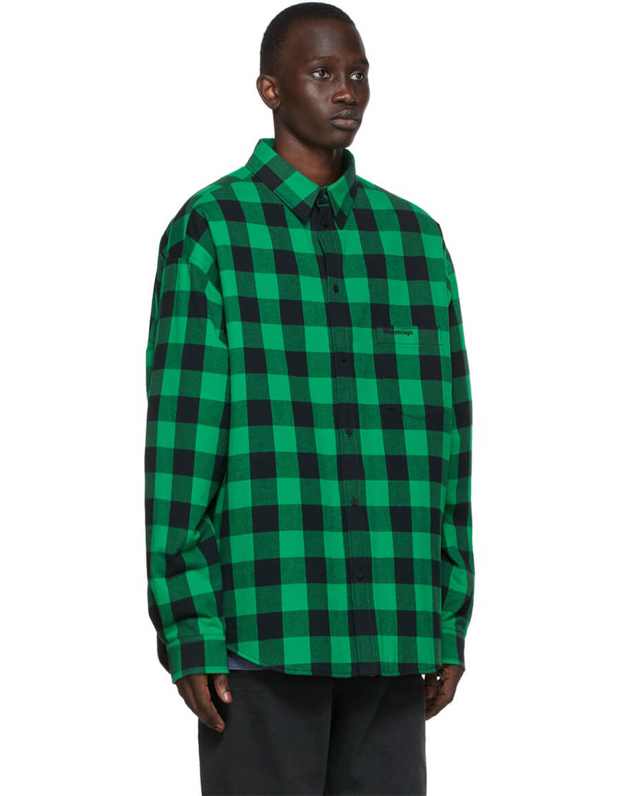 BALENCIAGA Green Check Shirt · VERGLE