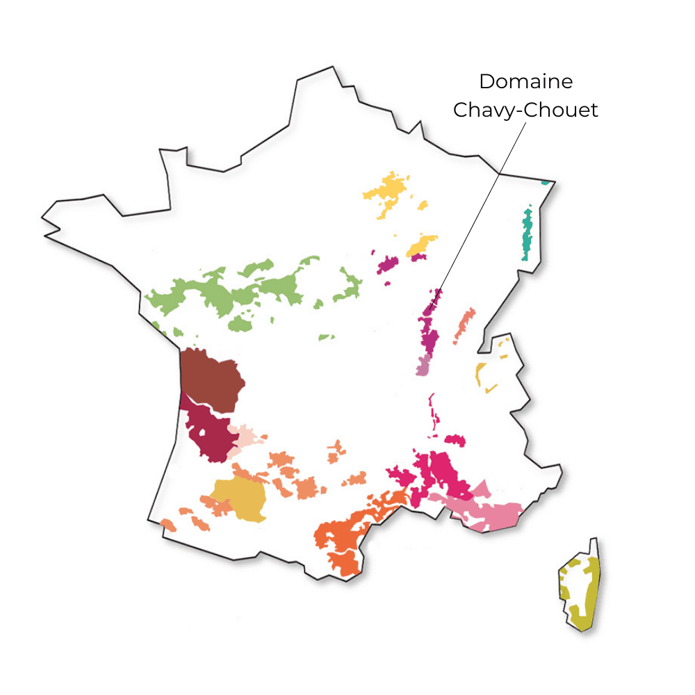 French wine regions map, highlighting Veritas Wines location and vineyard areas.