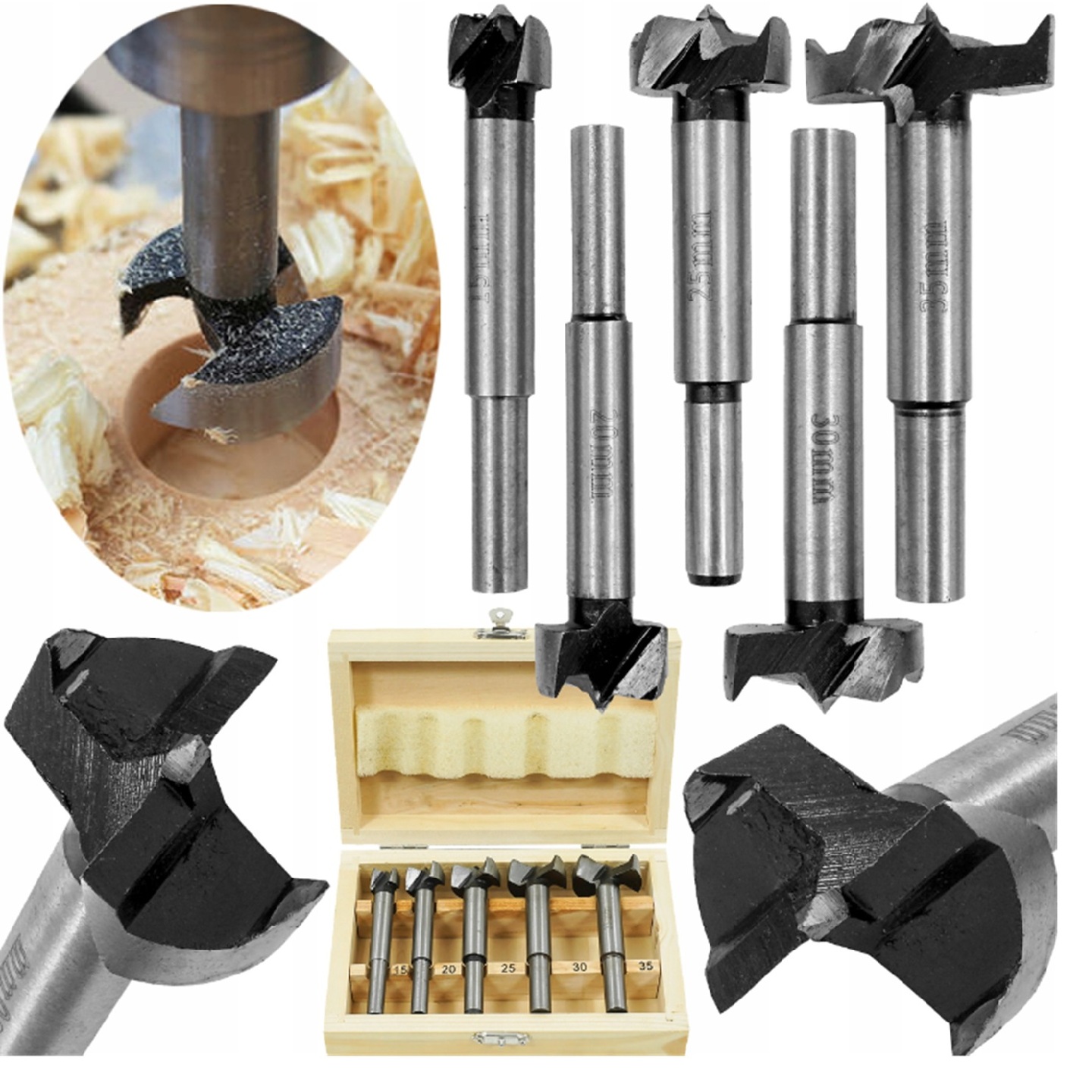 SĘKOWNIKI FLEKOWNIKI FREZY WIERTŁA DO DREWNA SĘKÓW ZESTAW WIERTEŁ FREZÓW | V05069 | 5908224744760