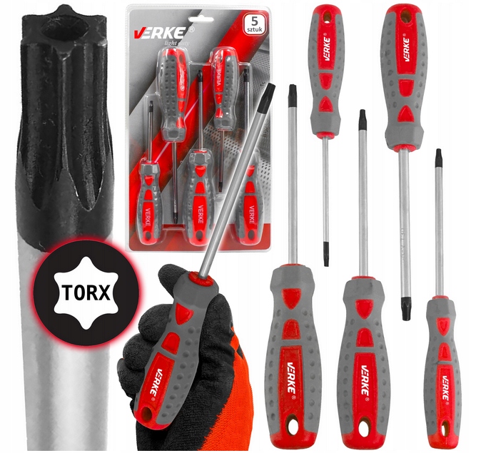 ZESTAW WKRĘTAKÓW ŚRUBOKRĘTÓW WKRĘTAKI TORX T10-30 | V86433 | 5902963496881