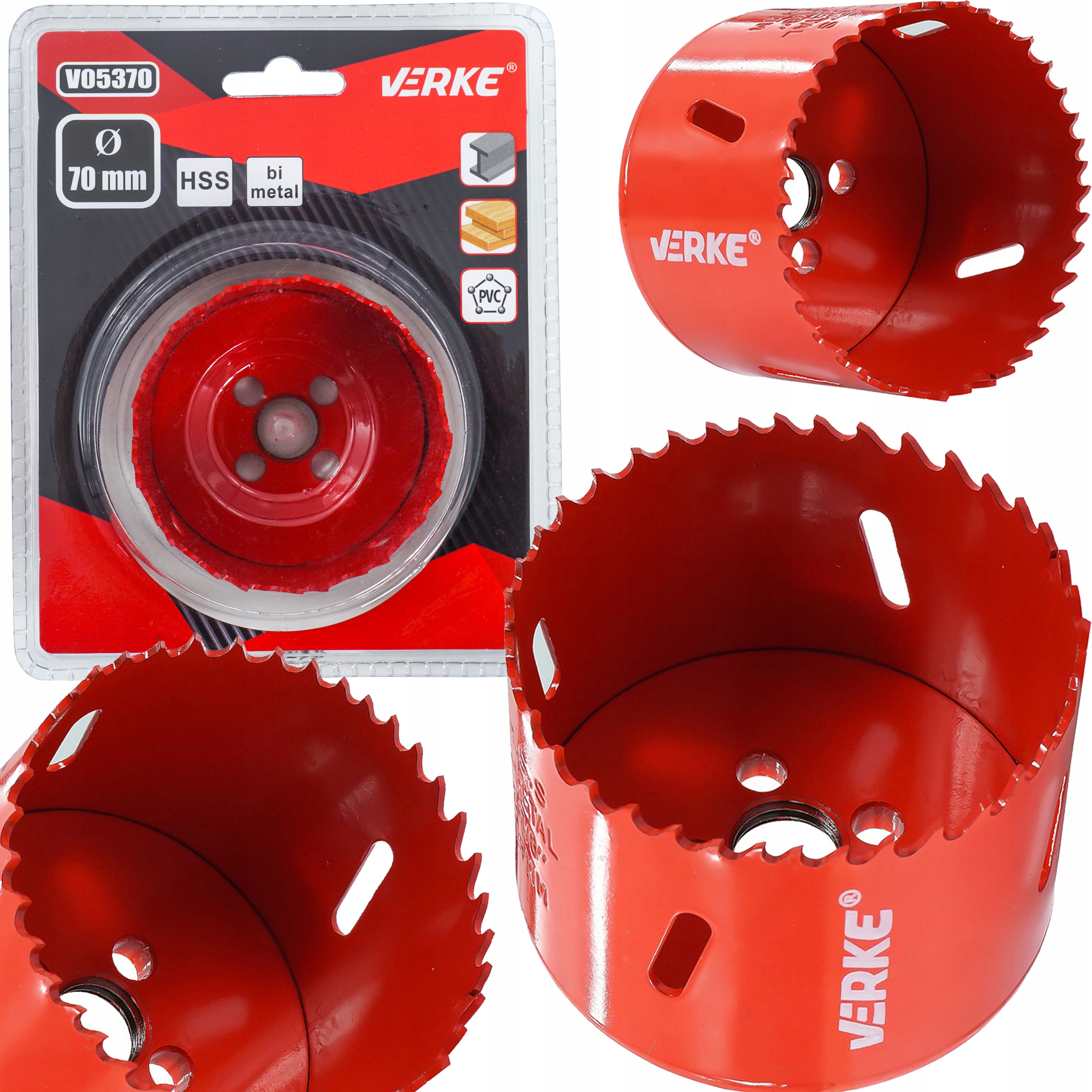 OTWORNICA KORONKA BIMETALOWA 70mm DO METALU DREWNA | V05370 | 5908224744609