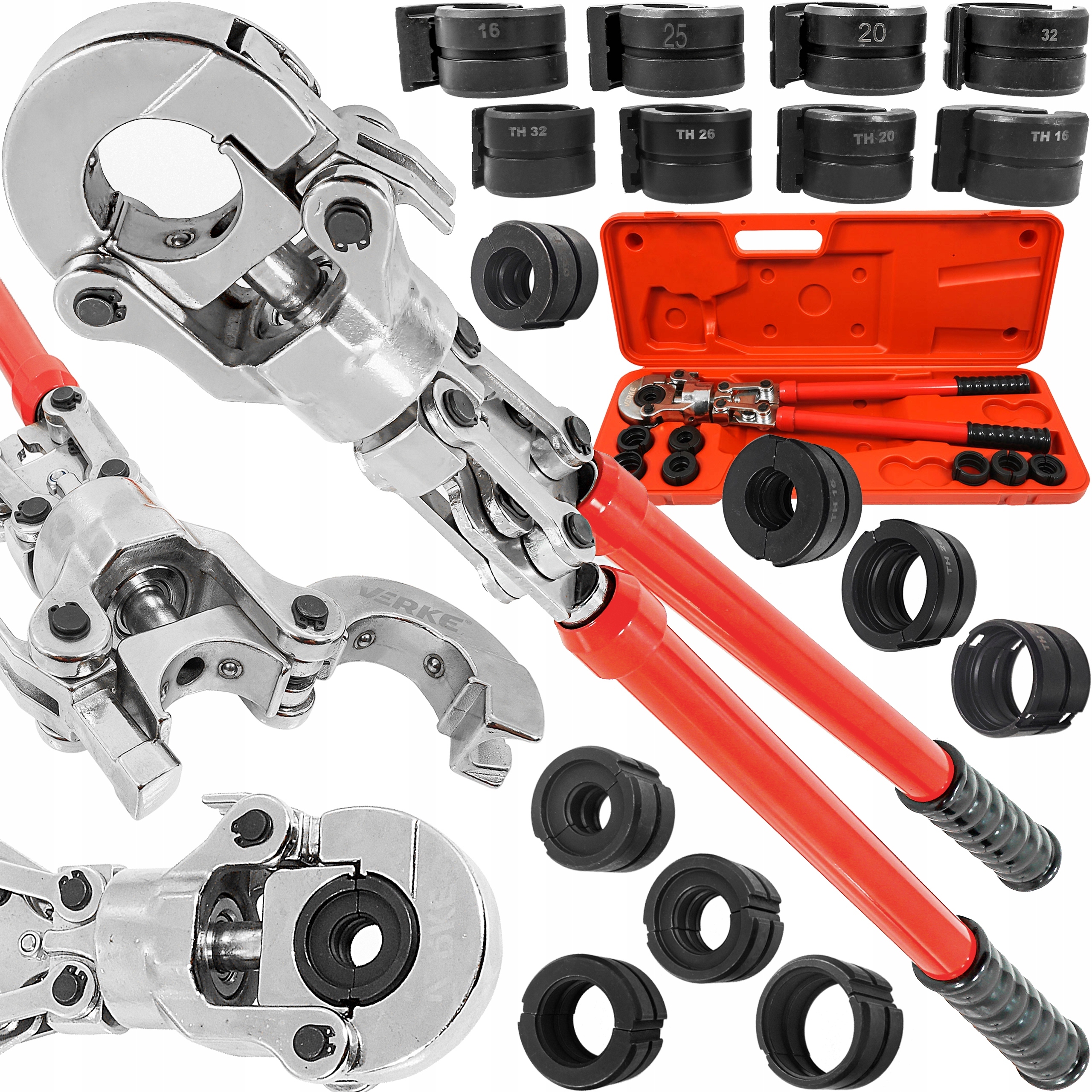 ZACISKARKA DO RUR PEX PRASKA PRASA HYDRAULICZNA Z OBROTOWĄ GŁOWICĄ 16-32mm | V86263 | 5904673571384