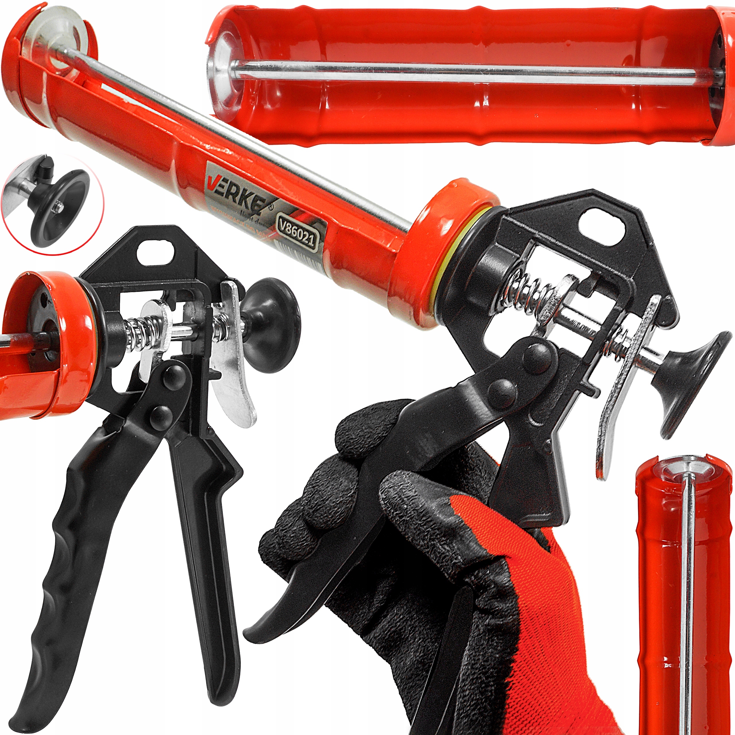 WYCISKACZ PISTOLET MAS SILIKONU AKRYLU KLEJU SMARU | V86021 | 5902963494894