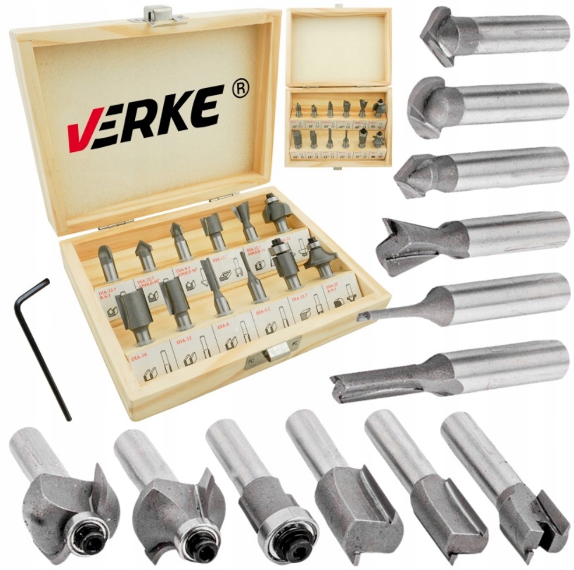 FREZY KSZTAŁTOWE DO DREWNA 12el FREZ DO FREZARKI ZESTAW FREZÓW KSZTAŁTOWYCH | V05068 | 5908224744753