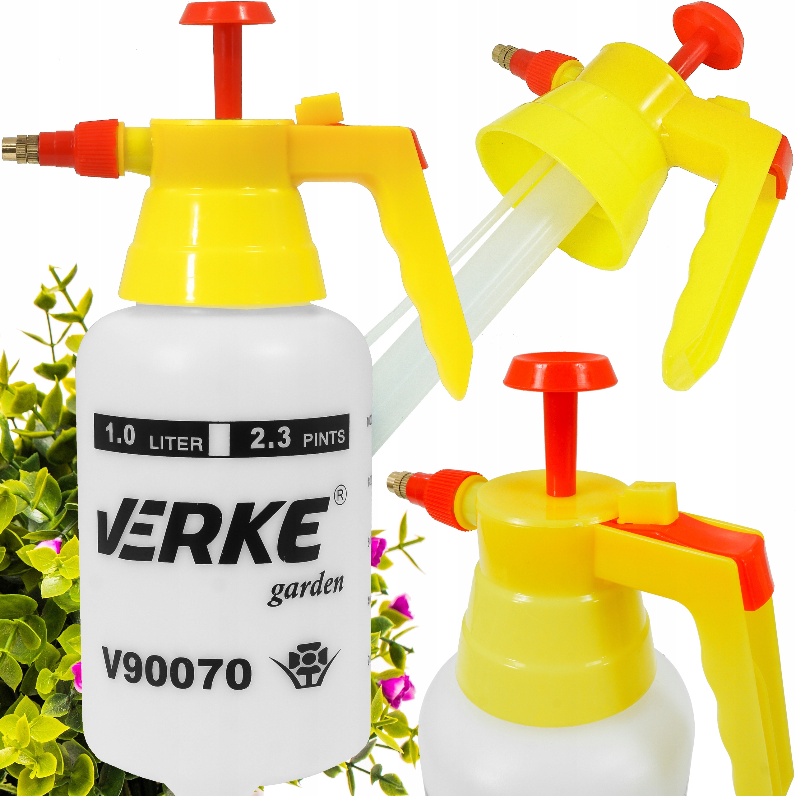 OPRYSKIWACZ RĘCZNY KOMPRESYJNY SPRYSKIWACZ CIŚNIENIOWY OGRODOWY DO WODY 1L | V90070 | 5908224745682