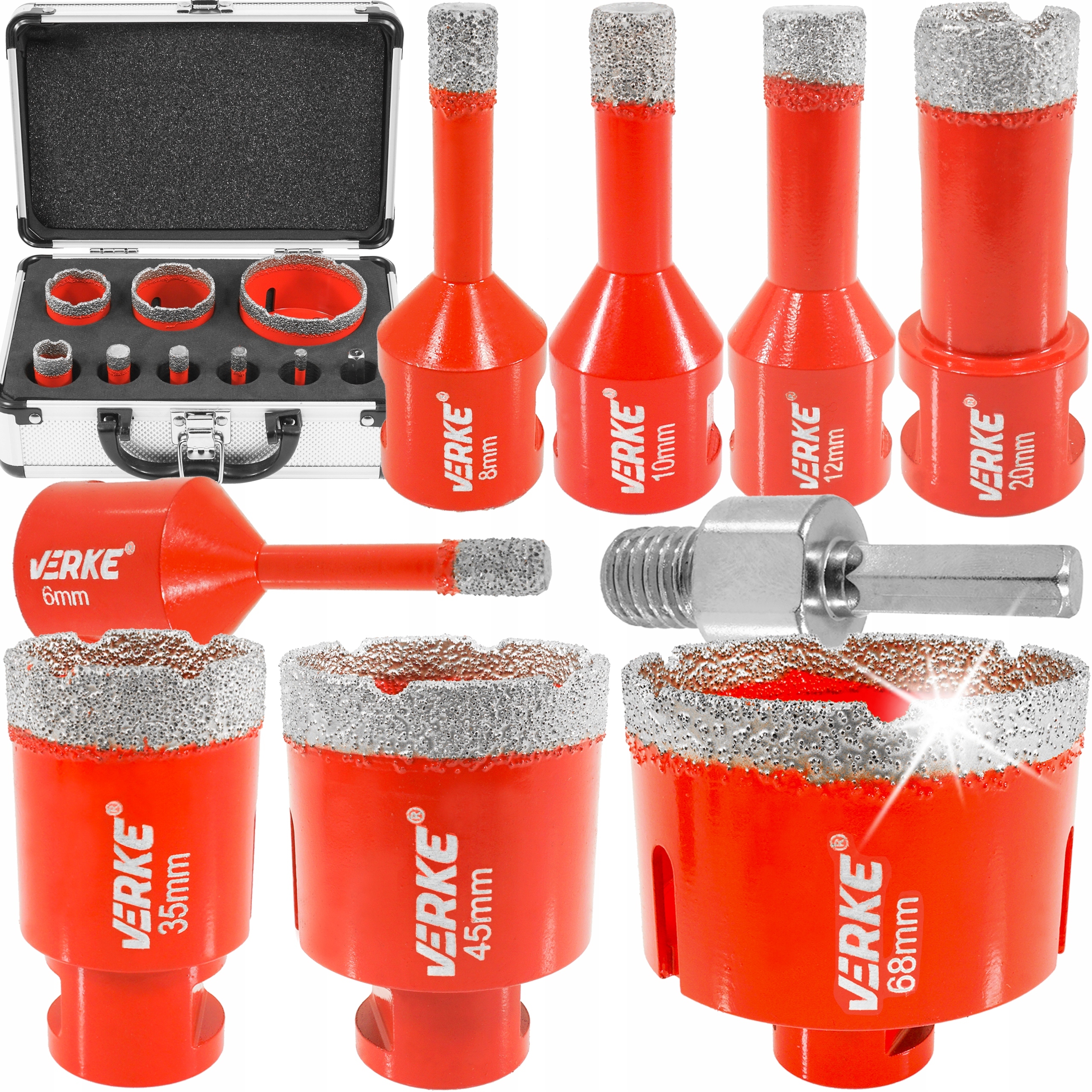 OTWORNICE DIAMENTOWE ZESTAW WIERTEŁ DIAMENTOWY KORONKI GRESU GLAZURY PŁYTEK | V05504 | 5904673574040